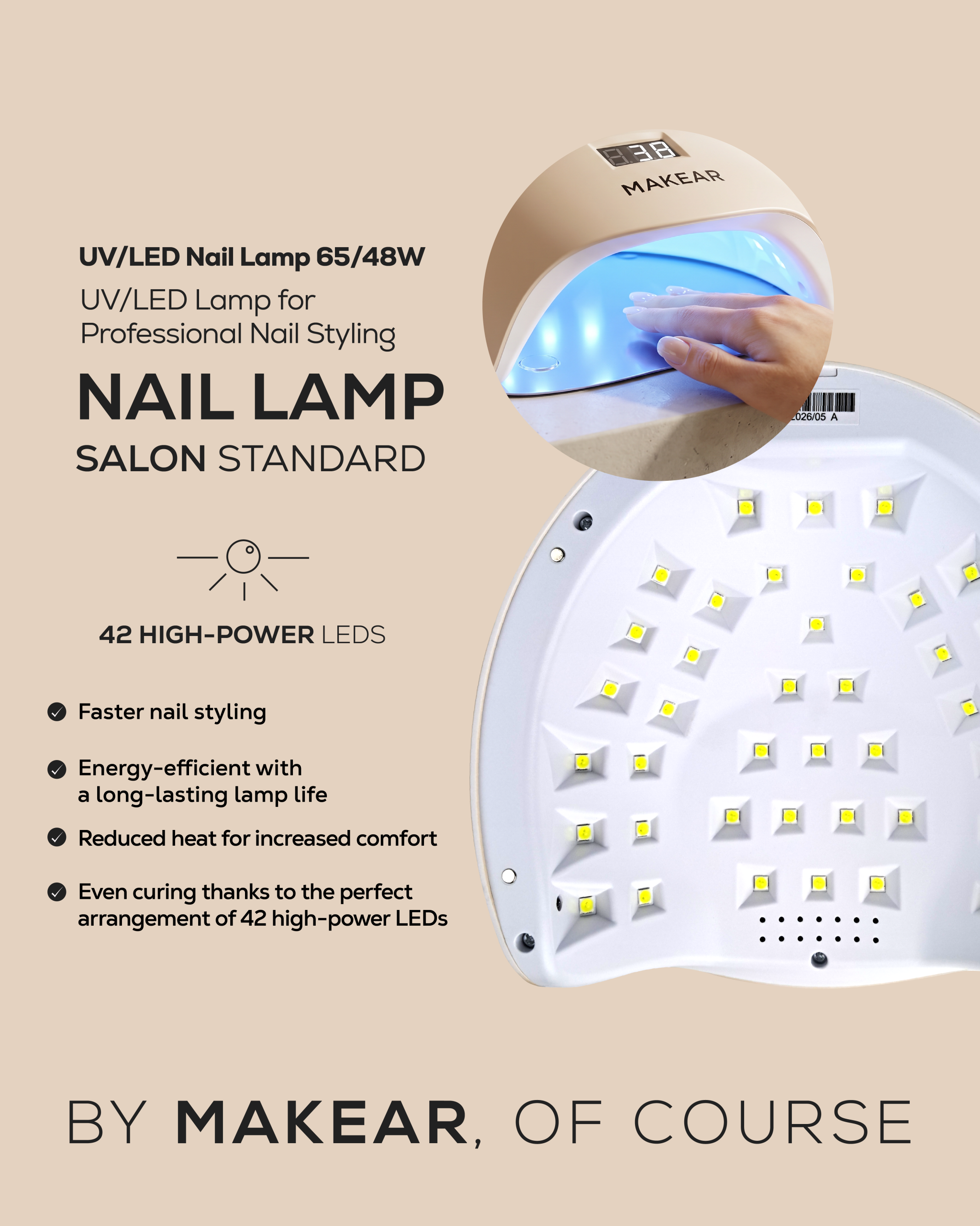 Makear Λάμπα UV 65/48W Beige - Image 3