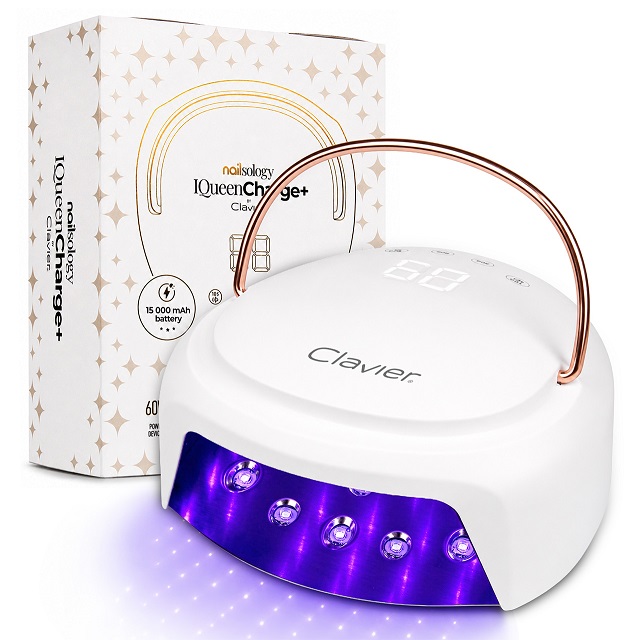 Ασύρματη λάμπα UV/LED PREMIUM – IQueen Charge+ by Clavier για νύχια, μανικιούρ και πεντικιούρ Nailsology, 60W, λευκό-χρυσή. - Image 9